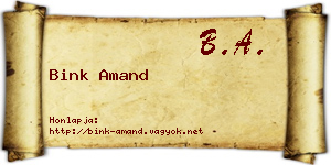 Bink Amand névjegykártya